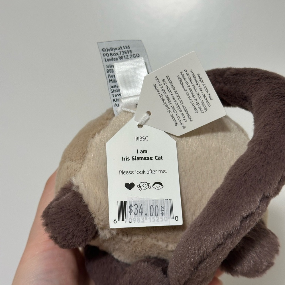 Jellycat Iris Siamese Cat NWT RETIRED VHTF - Picture 8 of 8